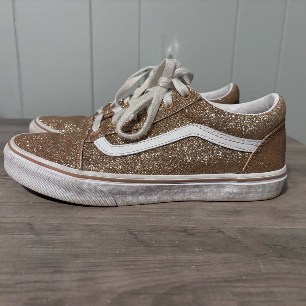 Gold sparkly vans